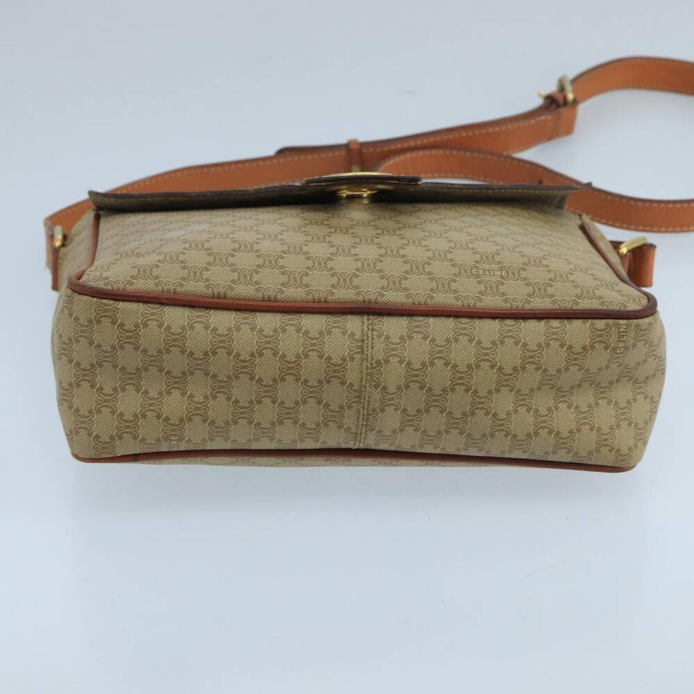 CELINE Macadam Canvas Shoulder Bag Beige Gold - Picture 5 of 16